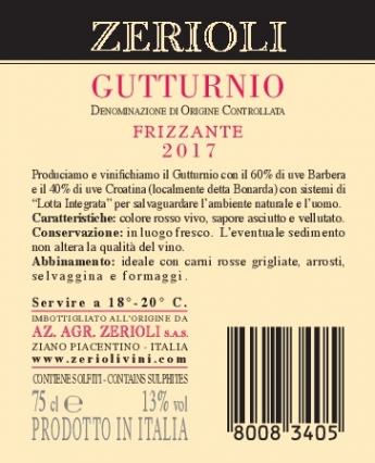 Gutturnio DOC Sparkling Wine - Filippo - Zerioli S.n.c. Red & Zerioli DOC Piacenza Azienda C. - Società Zerioli - Wines Agricola - Agricola Zerioli di